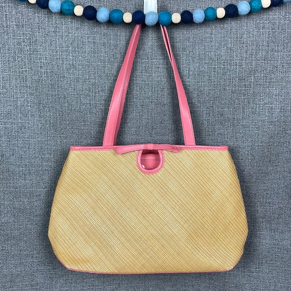 Cole Haan Handbags - Cole Haan Tan and Pink Leather Purse